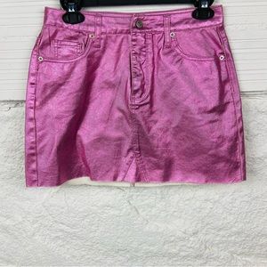 WILD FABLE pink metallic shiny Barbie mini skirt size 6